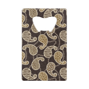 Paisley style background wallet bottle opener
