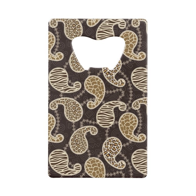 Paisley style background wallet bottle opener (Front)