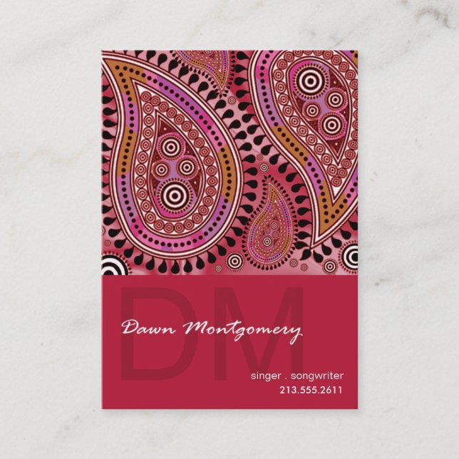 Paisley Supreme Business Card template (Front)