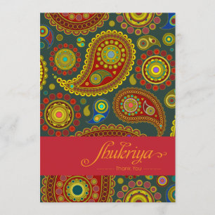 Paisley sur le carte de remerciements indien