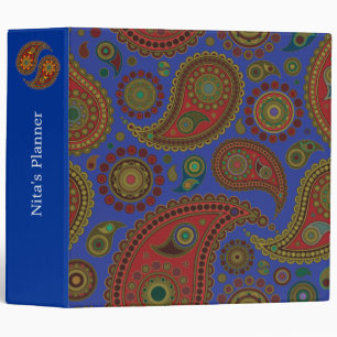Paisley sur le Classeur Motif indien bleu