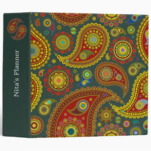 Paisley sur le Classeur Motif indien Turquoise