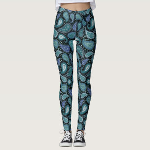 Paisley Swirls Motifs Leggings