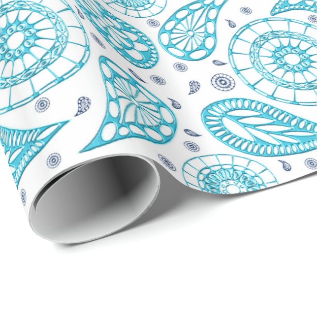 Paisley teal pattern. wrapping paper (Roll Corner)