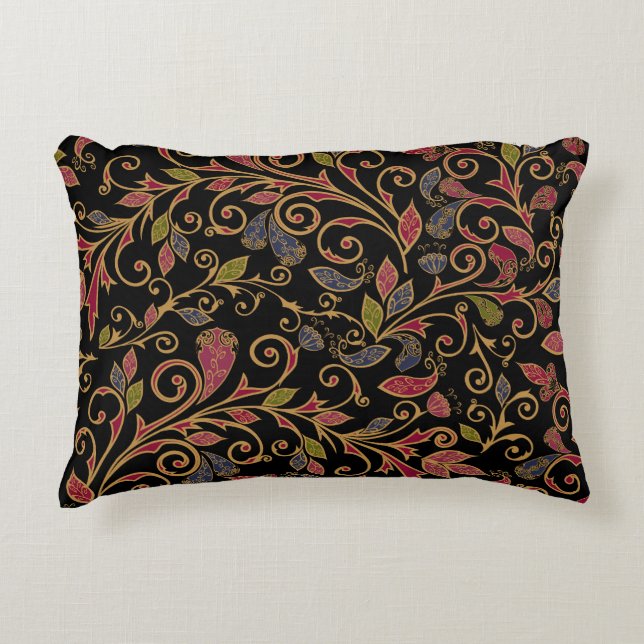 Paisley Vegetable Vintage Blend Accent Pillow (Front)