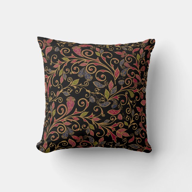 Paisley Vegetable Vintage Blend Throw Pillow (Front)