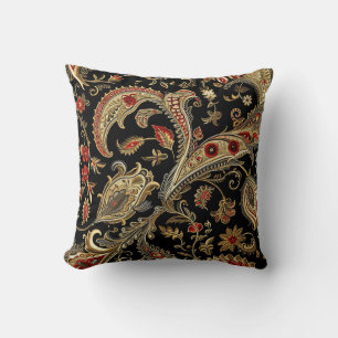 Paisley, Victorian, Gothic,  Throw Pillow