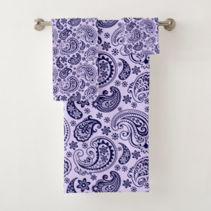 Paisley vintage bleu sur arrière - plan lavande