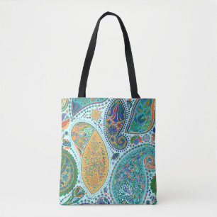Paisley vintage floral motif ethnic seamless backg tote bag