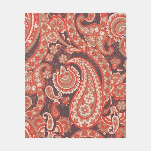 Paisley vintage seamless pattern. Fantastic flower Fleece Blanket (Front)