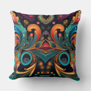 Paisley Vivid Bold Throw Pillow