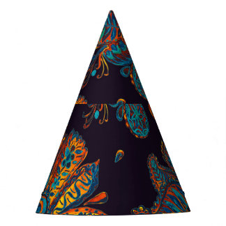 Paisley watercolor: floral pattern tile party hat
