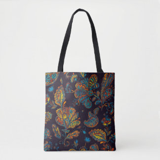 Paisley watercolor: floral pattern tile tote bag