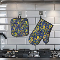 Paisley Yellow Blue Pattern