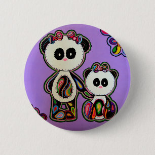 PAISLEYPANDAS 2 INCH ROUND BUTTON