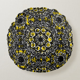 Paisleys elegant floral vintage pattern background round pillow