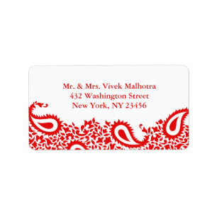 Paisleys Elegant Indian Shipping Address Label