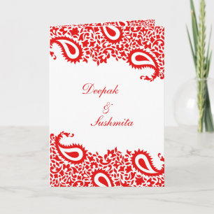 Paisleys Elegant Indian Wedding Folded Invitation