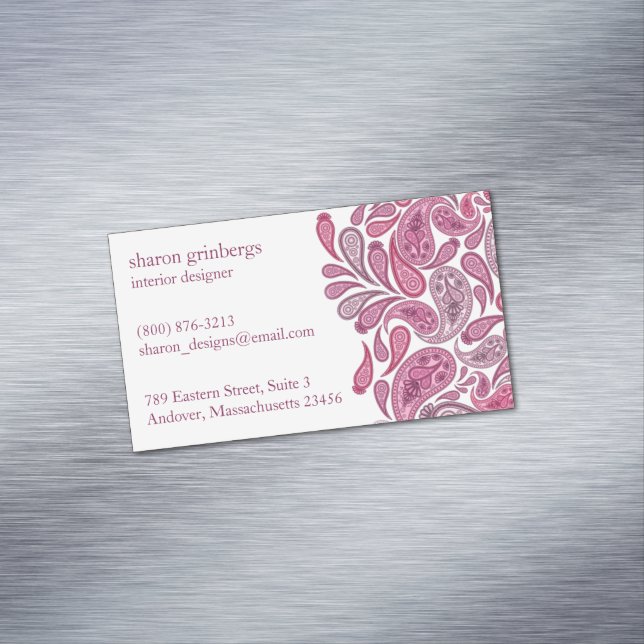 Paisleys Elegant Magnetic Business Card (In Situ)