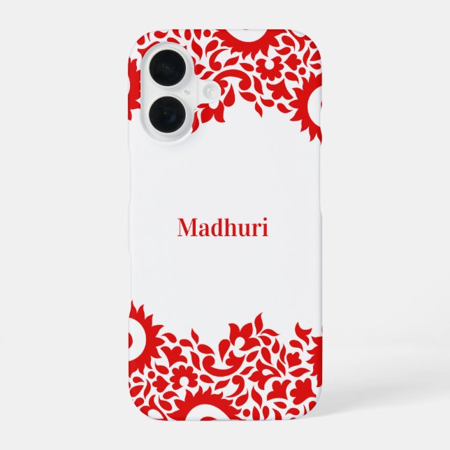 Paisleys Indian iPhone 16 Case (Back)