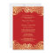 Paisleys Red Wedding Flat Invitation