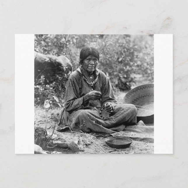 Paiute Basket Maker, 1902 Postcard (Front)