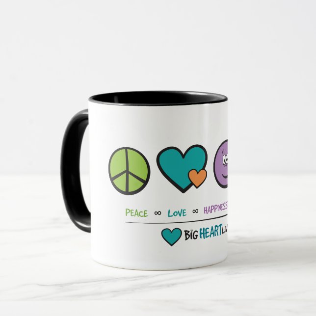 Paix, amour, bonheur, et tasse de gentillesse (Devant gauche)