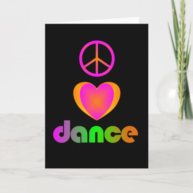 Paix, Amour, Carte de voeux de danse (Devant)