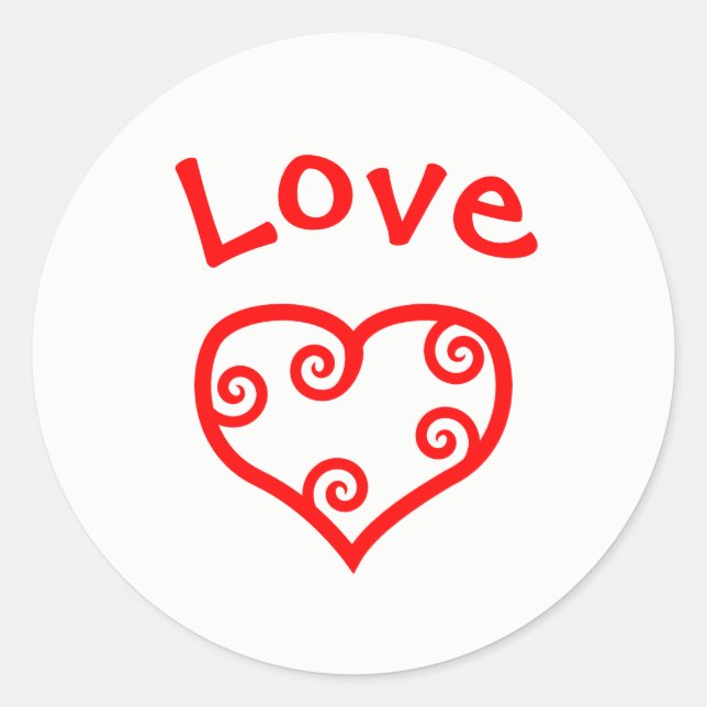 Paix, Amour, Coeur de joie - Sticker en cercle (Devant)