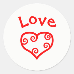 Paix, Amour, Coeur de joie - Sticker en cercle
