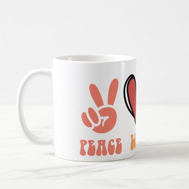 Paix, Amour, Crochet - Mug classique (Gauche)
