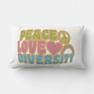 PAIX AMOUR DIVERSITÉ lancer oreiller