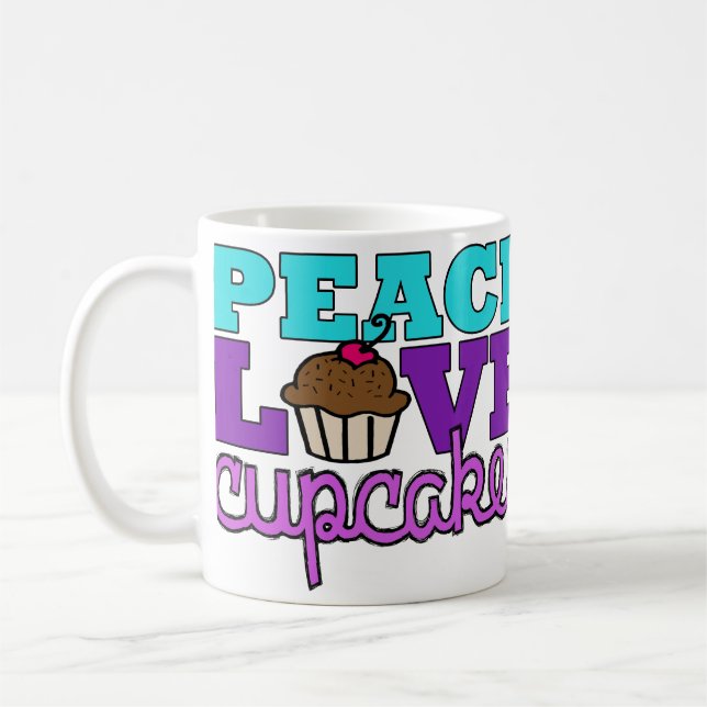 Paix, amour et petits gâteaux ! Pourpre de tasse (Gauche)