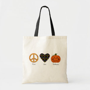 Paix, amour et sac de Halloween