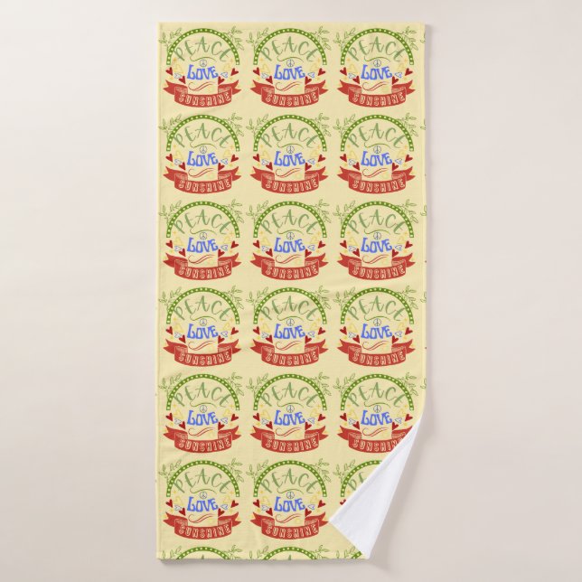 Paix, Amour et Soleil  (Serviette de bain)