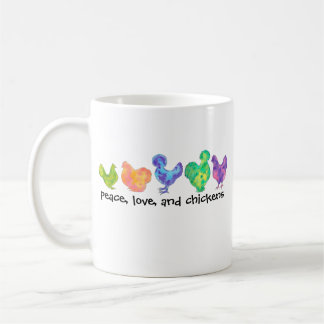 paix, amour, et tasse de poulets