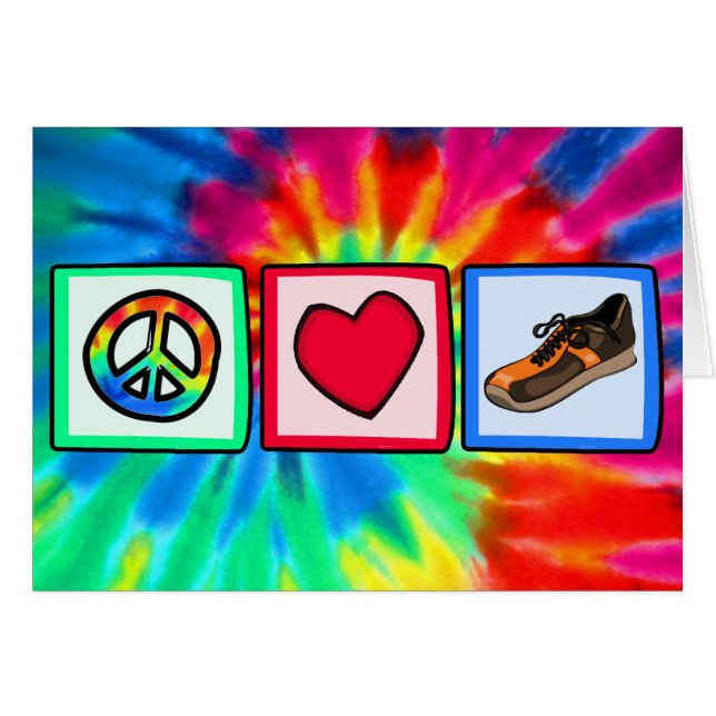 Paix, amour, fonctionnant (Devant horizontal)