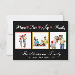 Paix Amour Joie Famille - Carte de vacances 3x5