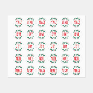 Paix, Amour, Joie, Noel, & Joyeux Stickers & Étiqu