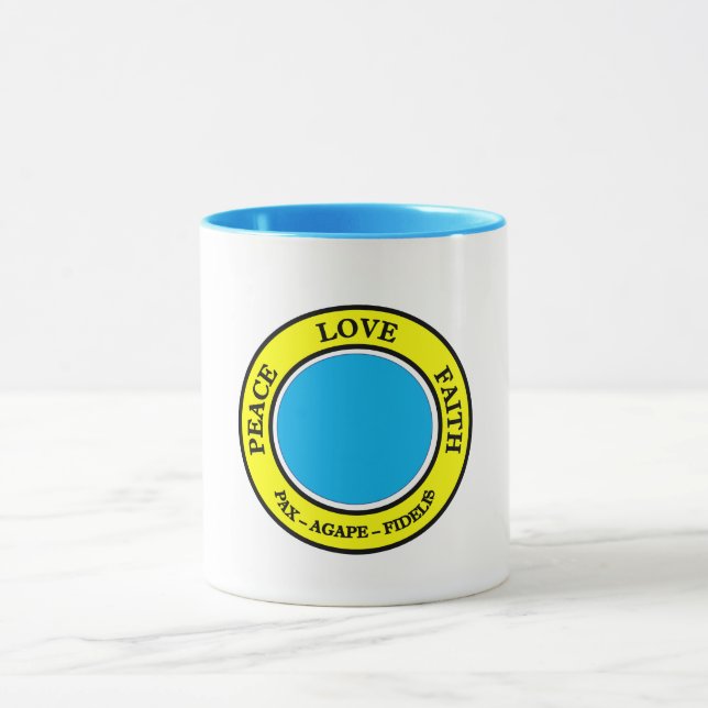 Paix, Amour, Mug Foi (Centre)