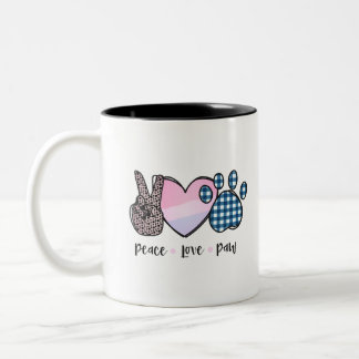 Paix, Amour, Paw Mug