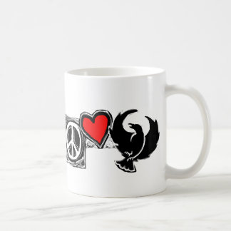 Paix, amour, rallonge coudée. Tasses de café !