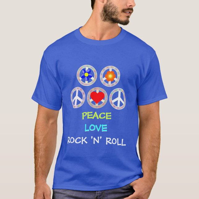 PAIX, AMOUR, T-shirt ROCK 'N' ROLL (Devant)