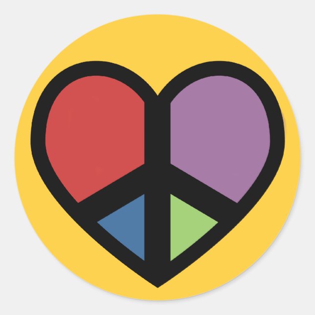 Paix Connectez-Vous À Un Stickers Coeur (Devant)