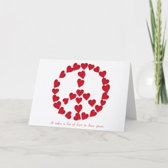 Paix d'amour de H 1 carte pour notes (Devant)