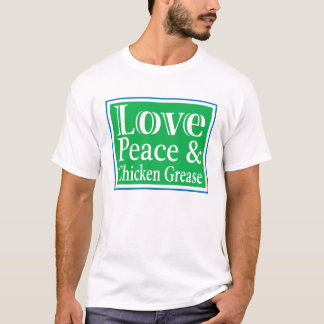 Paix d'amour et T-shirt des hommes de graisse de