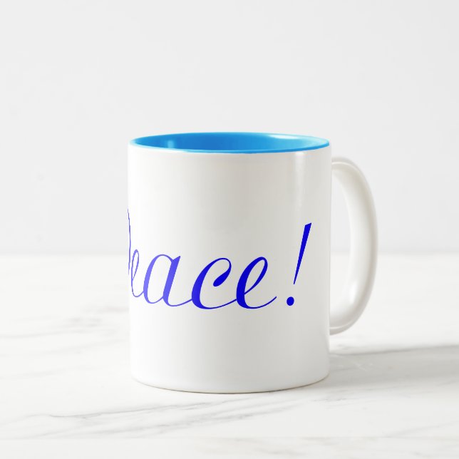 Paix dans la Mug Café Bleu (Devant droit)