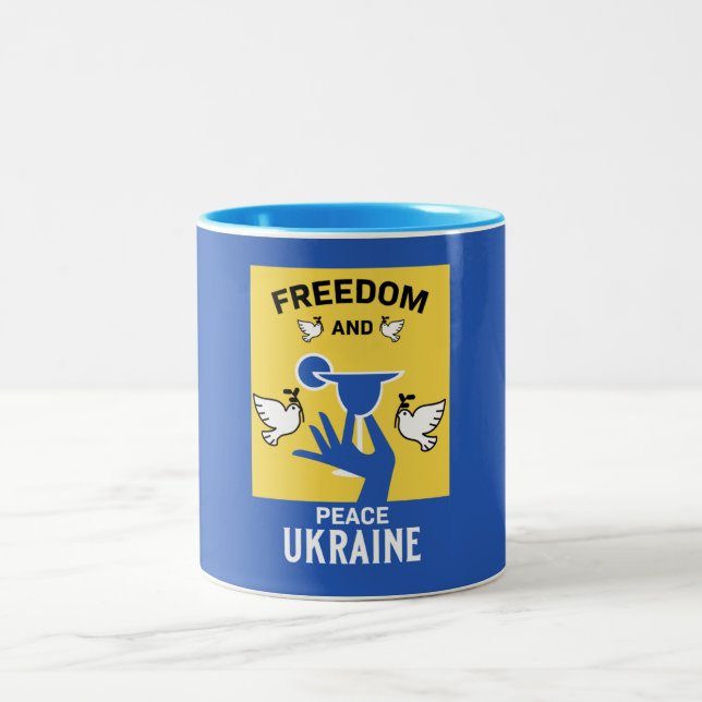 Paix En Ukraine - Amour Et Soutien À La Mug De Caf (Centre)