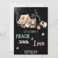 * Paix et Amour Hippie Tribale Invitation Annivers