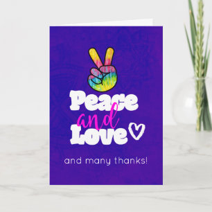 Paix et amour Typographie avec Rainbow Hand Merci